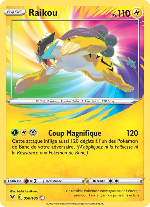 Carte Pokémon Raikou de l'extension Voltage Éclatant
