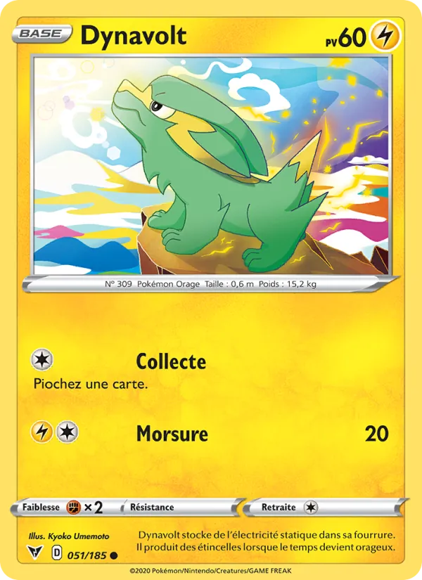 Carte Pokémon Dynavolt de l'extension Voltage Éclatant