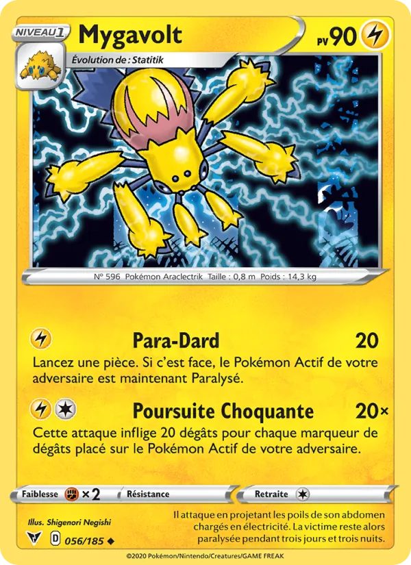 Carte Pokémon Mygavolt de l'extension Voltage Éclatant