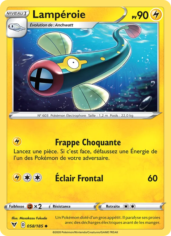 Carte Pokémon Lampéroie de l'extension Voltage Éclatant