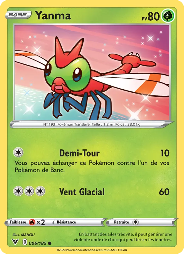 Carte Pokémon Yanma de l'extension Voltage Éclatant