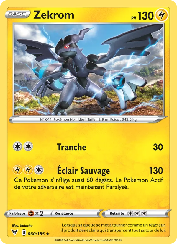 Carte Pokémon Zekrom de l'extension Voltage Éclatant