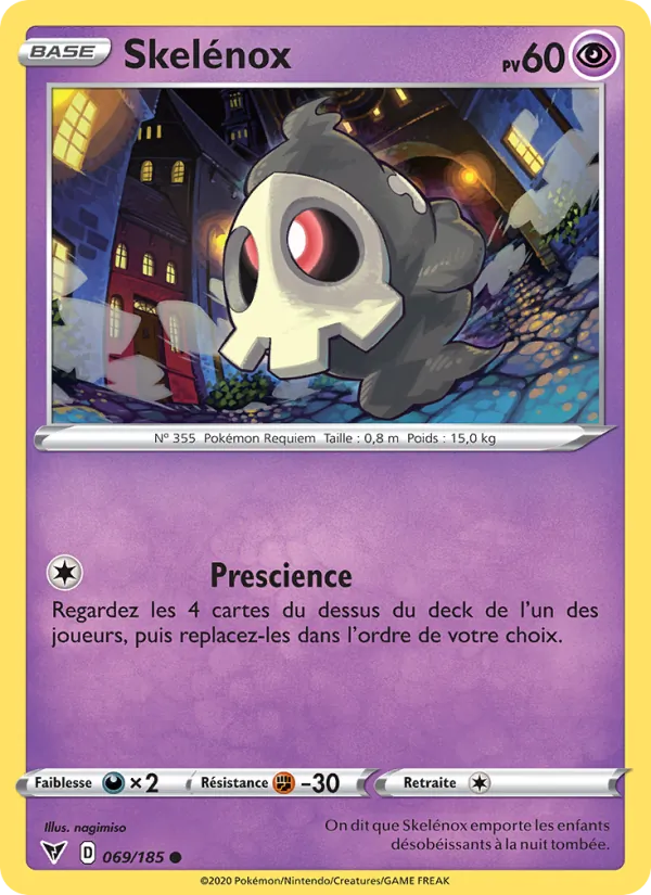 Carte Pokémon Skelénox de l'extension Voltage Éclatant