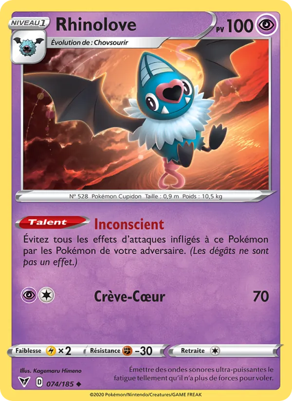 Carte Pokémon Rhinolove de l'extension Voltage Éclatant