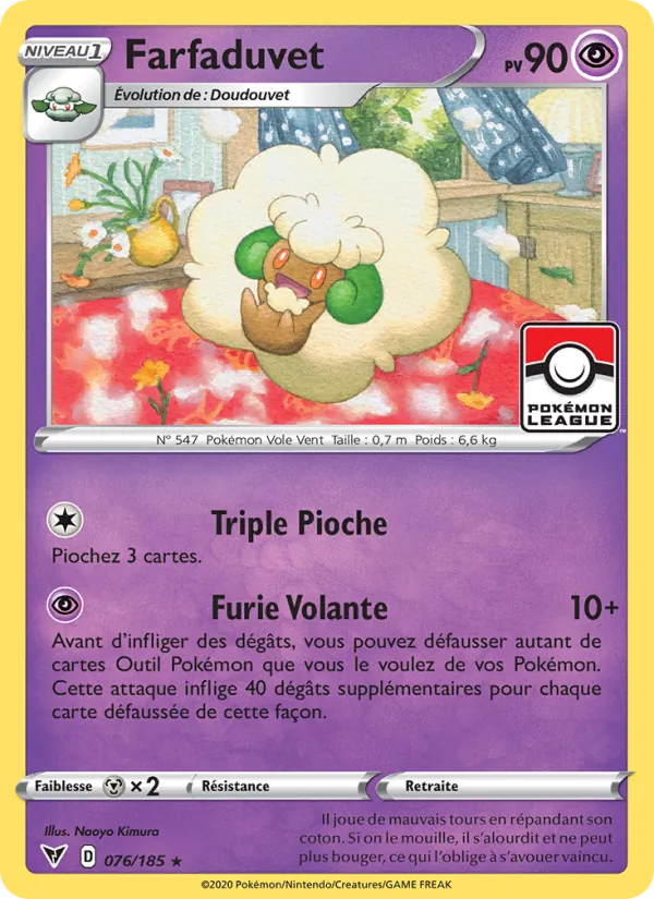 Carte Pokémon Farfaduvet de l'extension Voltage Éclatant