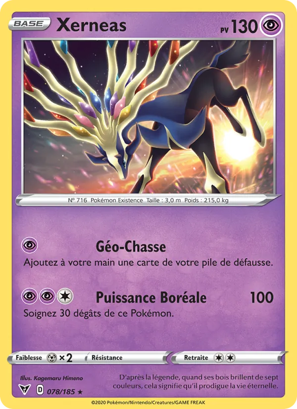Carte Pokémon Xerneas de l'extension Voltage Éclatant