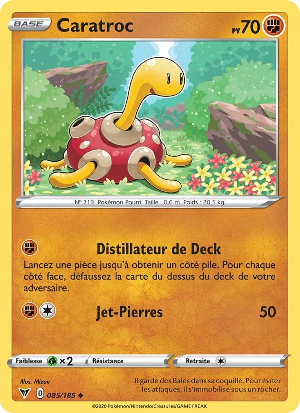 Carte Pokémon Caratroc de l'extension Voltage Éclatant