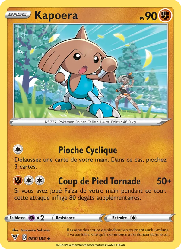 Carte Pokémon Kapoera de l'extension Voltage Éclatant
