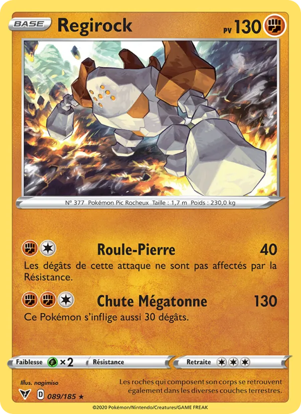 Carte Pokémon Regirock de l'extension Voltage Éclatant