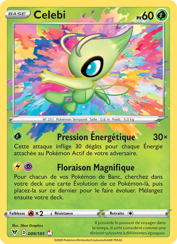 Carte Pokémon Celebi de l'extension Voltage Éclatant