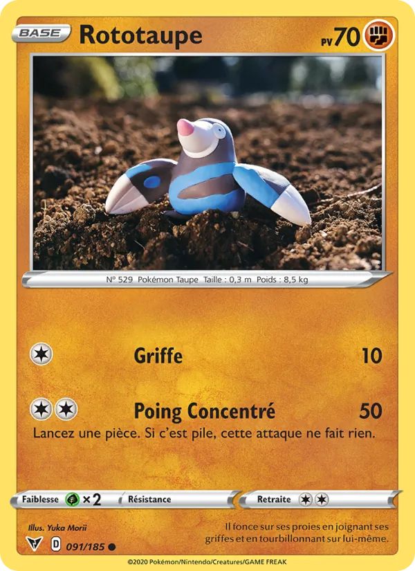 Carte Pokémon Rototaupe de l'extension Voltage Éclatant
