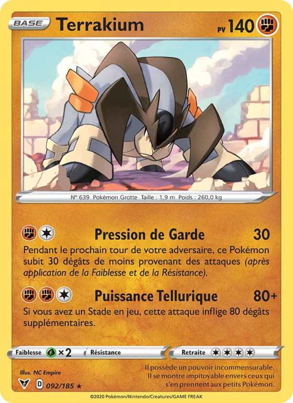 Carte Pokémon Terrakium de l'extension Voltage Éclatant