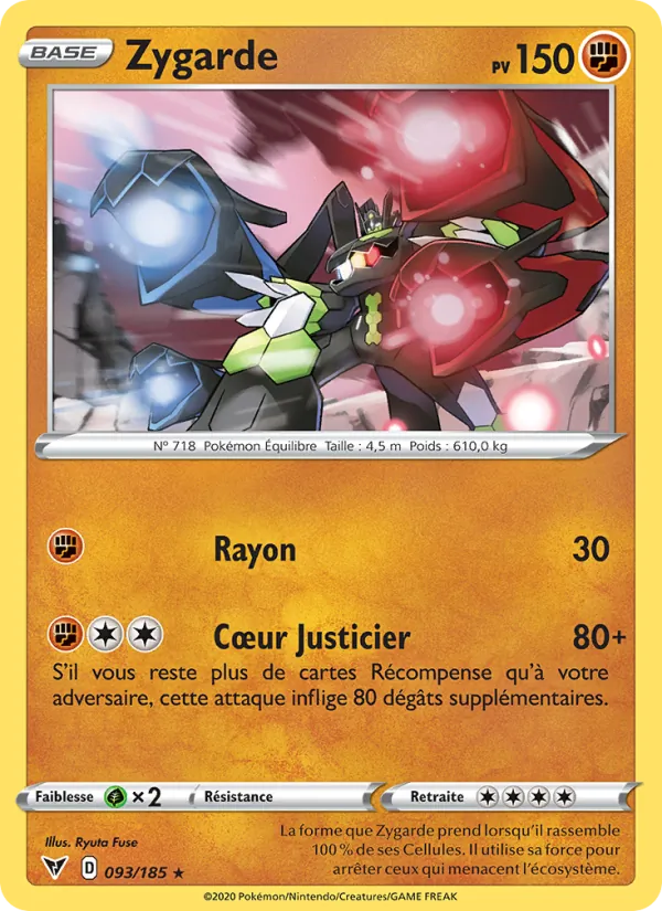 Carte Pokémon Zygarde de l'extension Voltage Éclatant