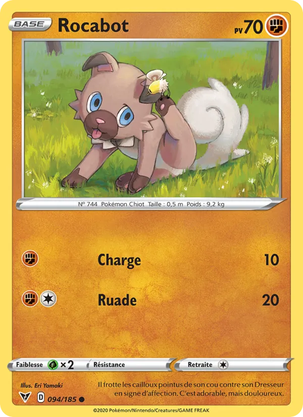 Carte Pokémon Rocabot de l'extension Voltage Éclatant
