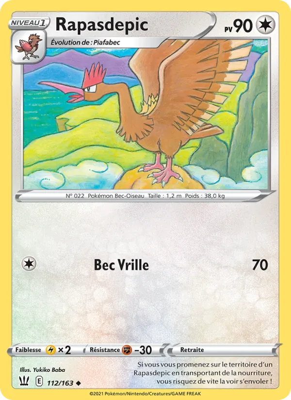 Carte Pokémon Rapasdepic de l'extension Styles de combat