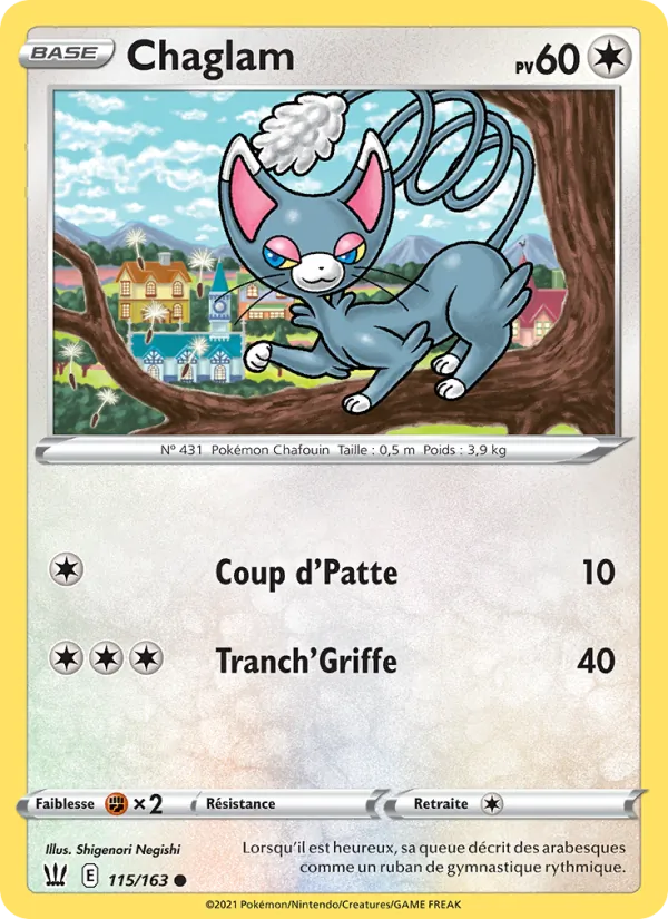 Carte Pokémon Chaglam de l'extension Styles de combat