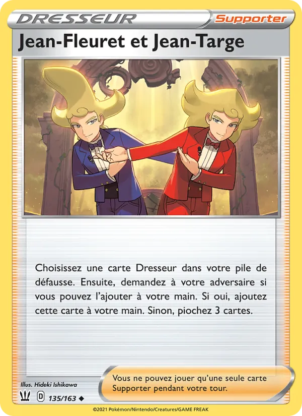 Carte Pokémon Jean-Fleuret et Jean-Targe de l'extension Styles de combat