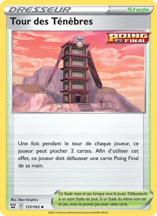 Carte Pokémon Tour des Ténèbres de l'extension Styles de combat
