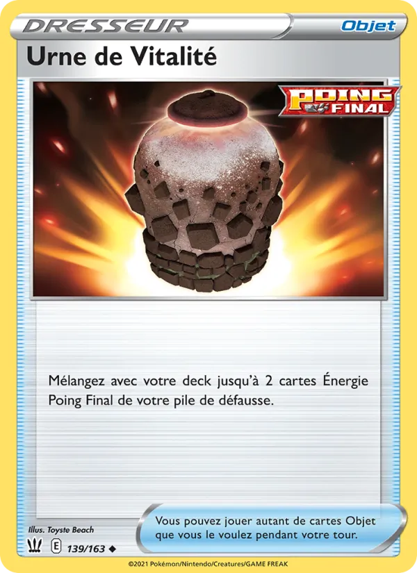 Carte Pokémon Urne de Vitalité de l'extension Styles de combat
