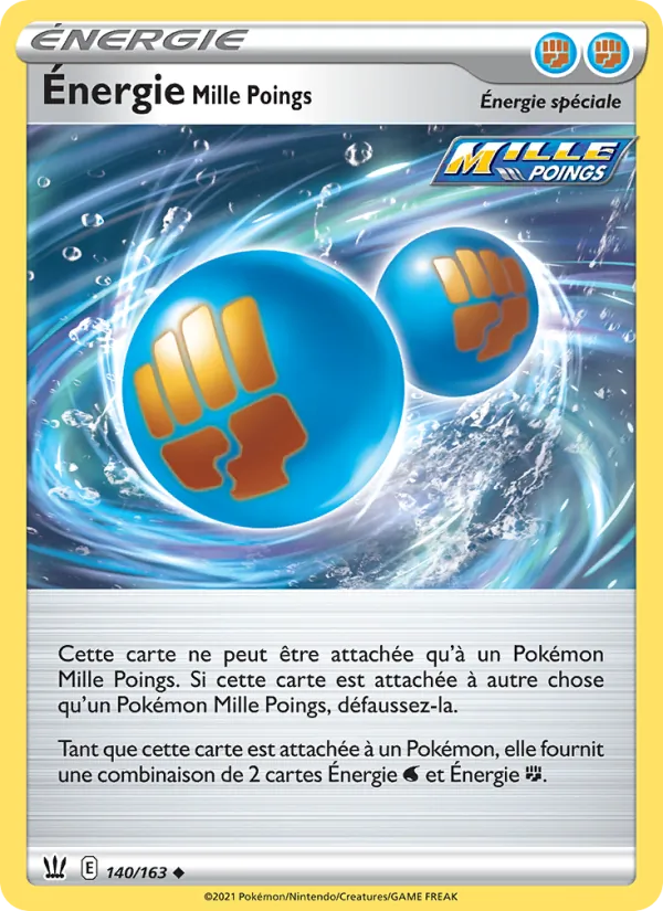 Carte Pokémon Énergie Mille Poings de l'extension Styles de combat