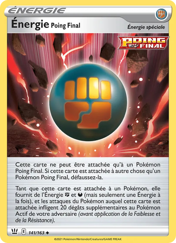 Carte Pokémon Énergie Poing Final de l'extension Styles de combat