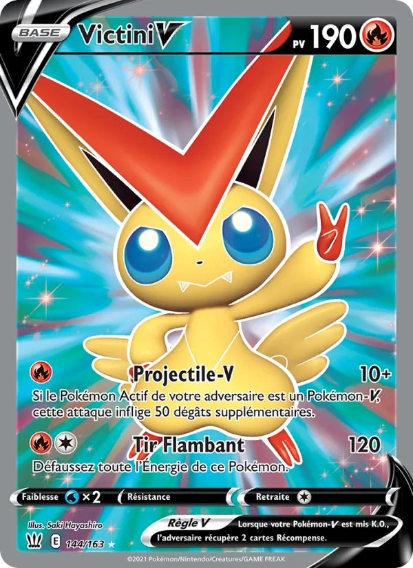 Carte Pokémon Victini V de l'extension Styles de combat