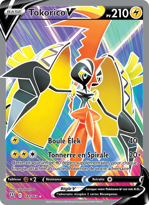 Carte Pokémon Tokorico V de l'extension Styles de combat