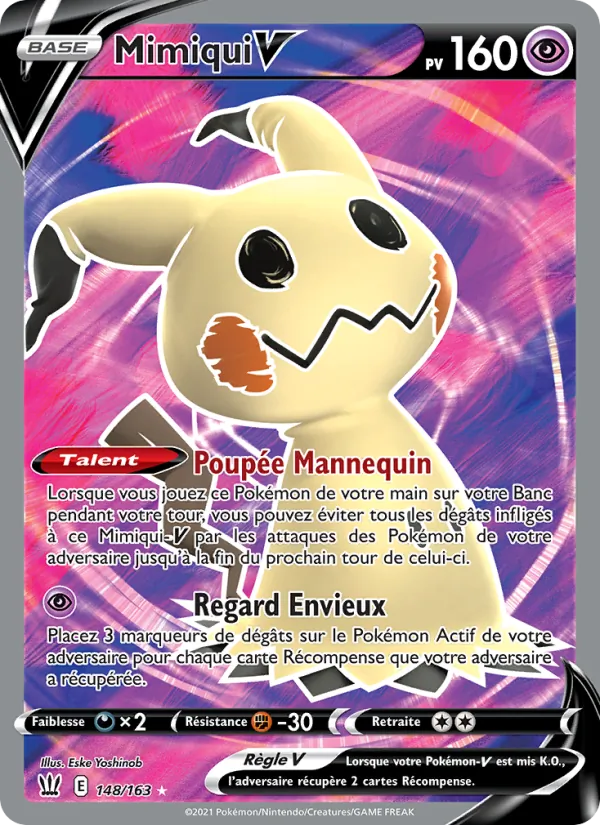 Carte Pokémon Mimiqui V de l'extension Styles de combat