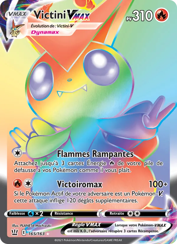 Carte Pokémon Victini VMAX de l'extension Styles de combat