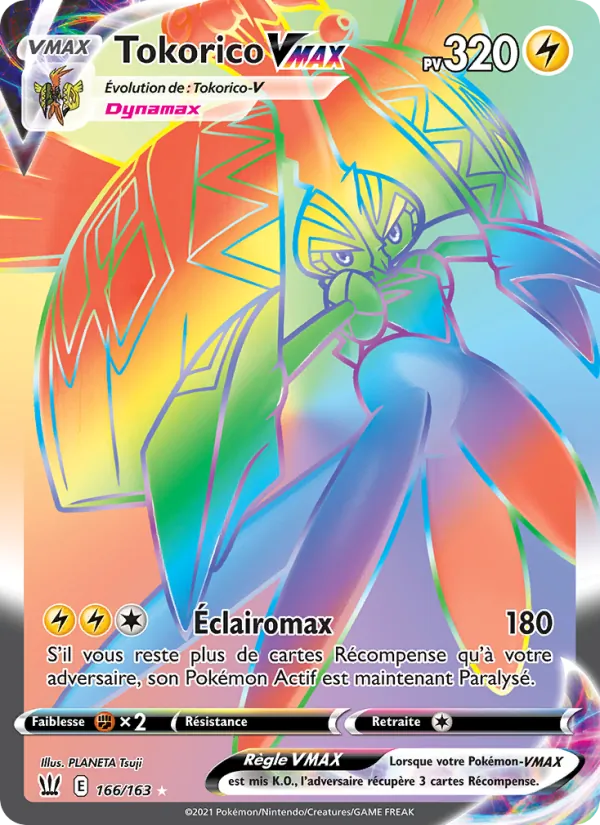 Carte Pokémon Tokorico VMAX de l'extension Styles de combat