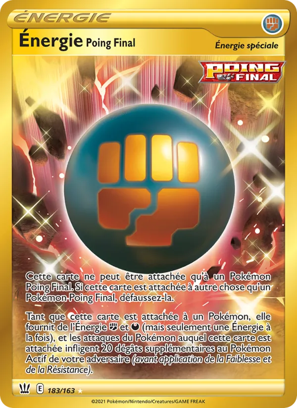 Carte Pokémon Énergie Poing Final de l'extension Styles de combat