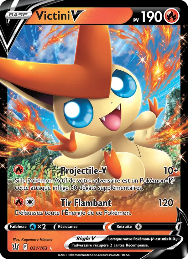 Carte Pokémon Victini V de l'extension Styles de combat