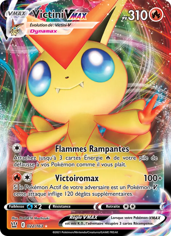 Carte Pokémon Victini VMAX de l'extension Styles de combat