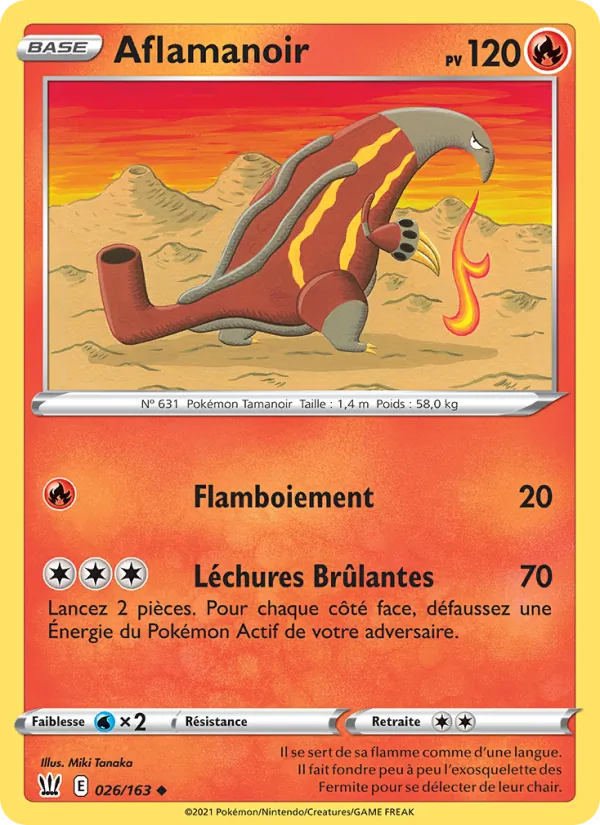 Carte Pokémon Aflamanoir de l'extension Styles de combat