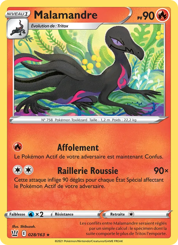 Carte Pokémon Malamandre de l'extension Styles de combat