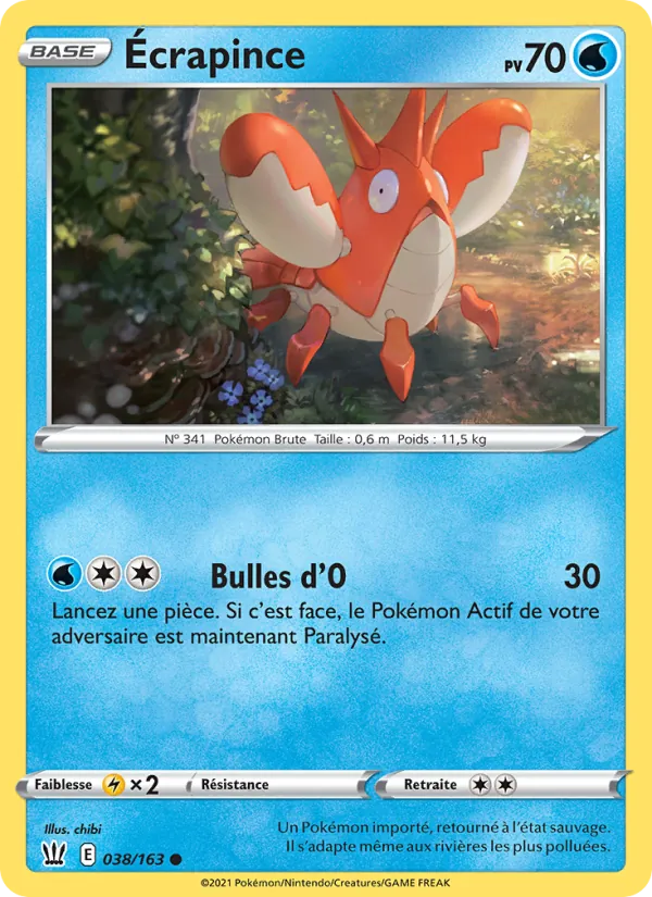 Carte Pokémon Écrapince de l'extension Styles de combat
