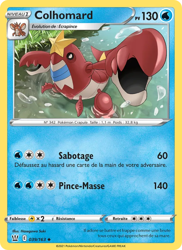 Carte Pokémon Colhomard de l'extension Styles de combat