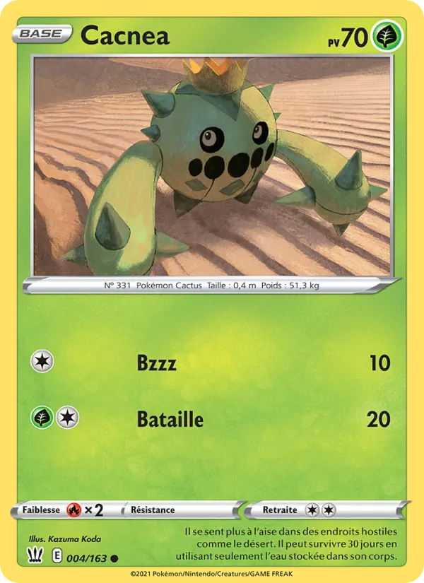 Carte Pokémon Cacnea de l'extension Styles de combat