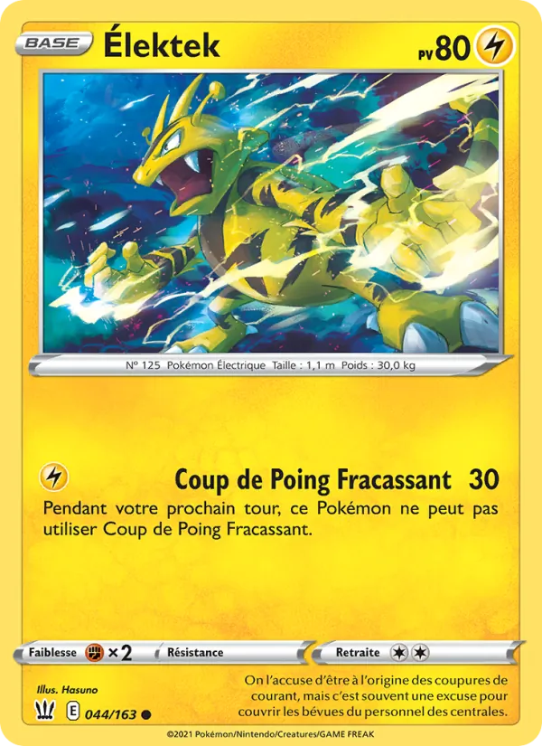 Carte Pokémon Élektek de l'extension Styles de combat