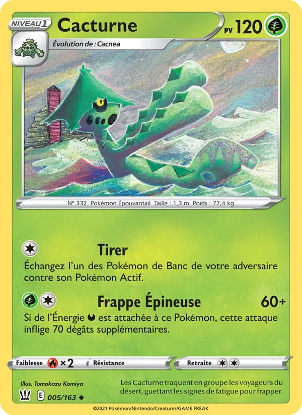 Carte Pokémon Cacturne de l'extension Styles de combat