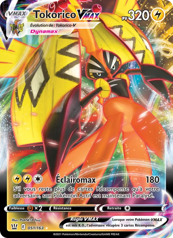 Carte Pokémon Tokorico VMAX de l'extension Styles de combat