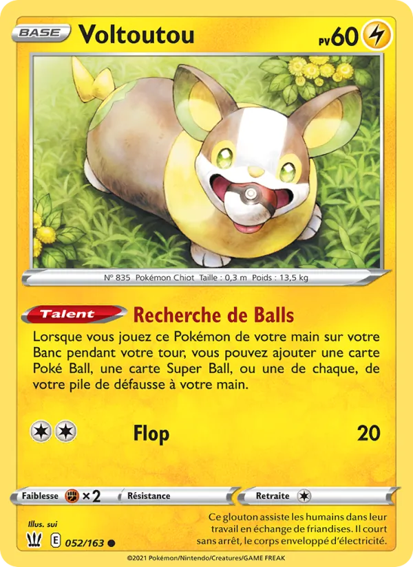 Carte Pokémon Voltoutou de l'extension Styles de combat