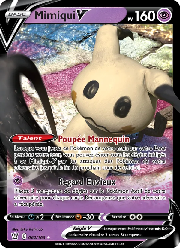 Carte Pokémon Mimiqui V de l'extension Styles de combat
