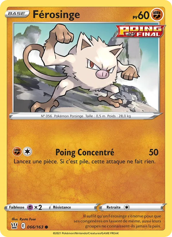 Carte Pokémon Férosinge de l'extension Styles de combat