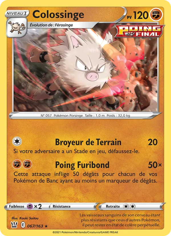 Carte Pokémon Colossinge de l'extension Styles de combat