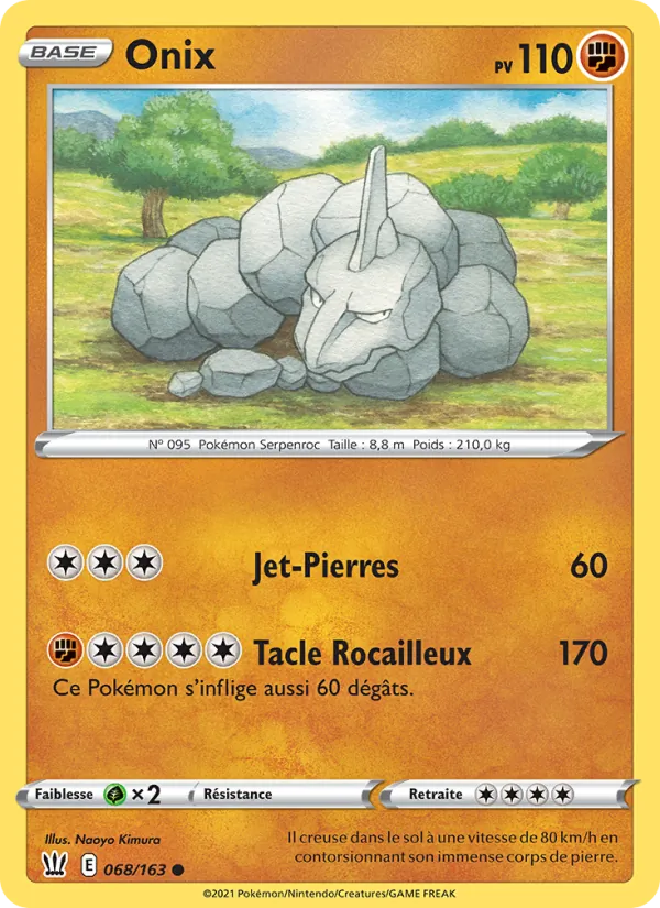 Carte Pokémon Onix de l'extension Styles de combat
