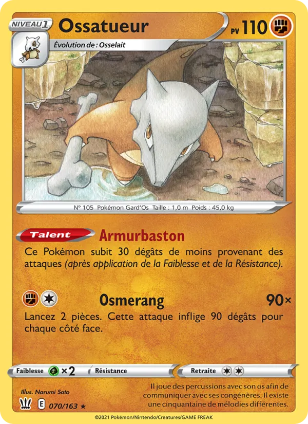Carte Pokémon Ossatueur de l'extension Styles de combat