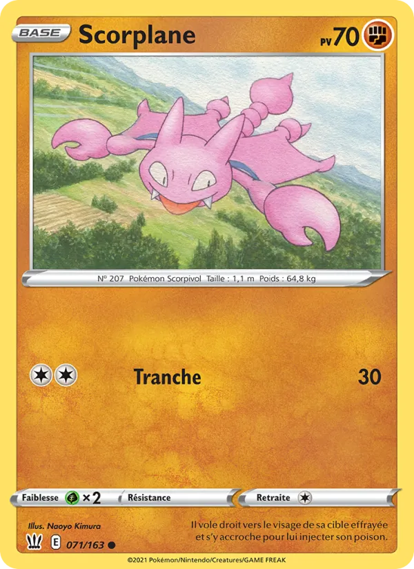 Carte Pokémon Scorplane de l'extension Styles de combat