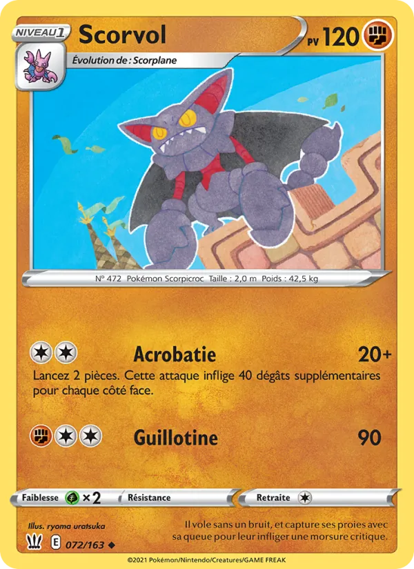 Carte Pokémon Scorvol de l'extension Styles de combat