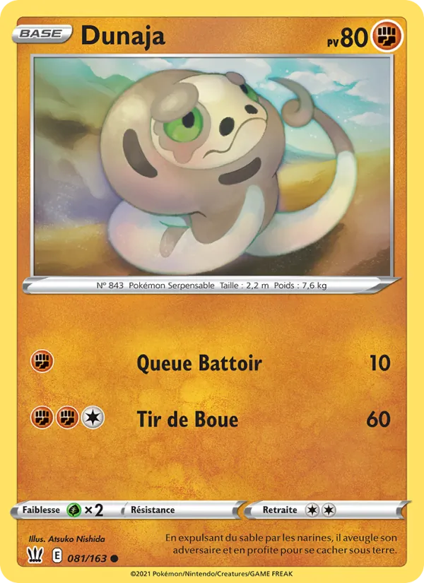 Carte Pokémon Dunaja de l'extension Styles de combat